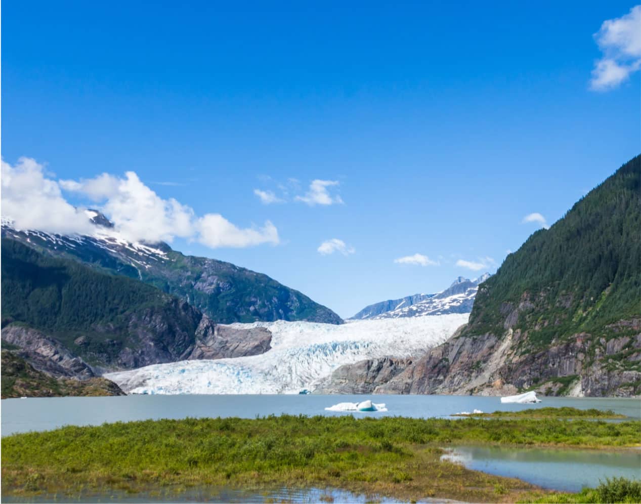 View of Mendenhall Glacier near Juneau, Alaska