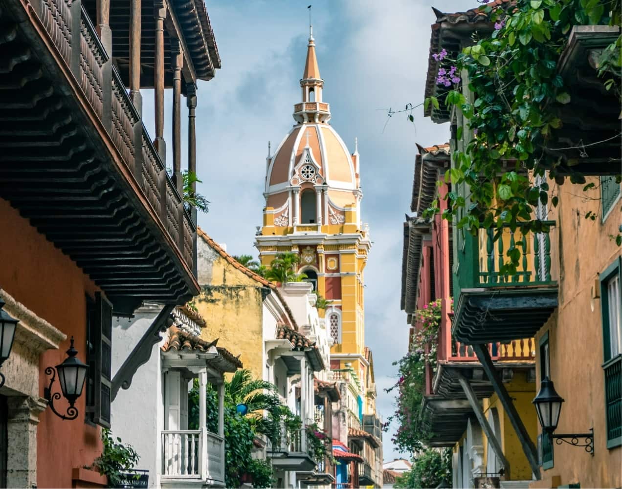 Panama Canal Cartagena Colorful Buildings