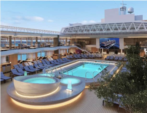 View of the Lido deck pool aboard ms Koningsdam