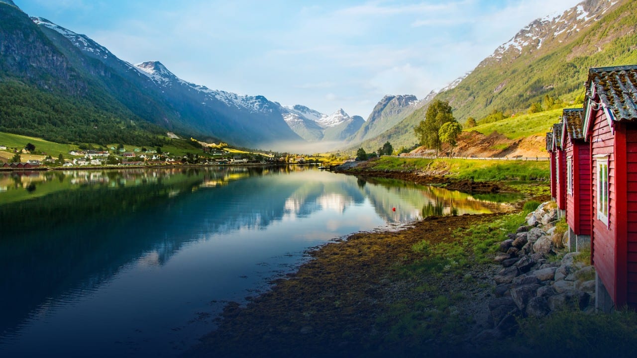 Scenic view of glacier in Brikdalsbreen, Norway